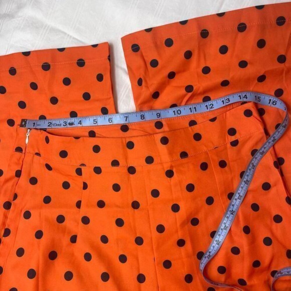 Two Piece Set Polka Dot Print Lantern Sleeve Top & Wide leg Pants Size M‎ - Picture 4 of 16